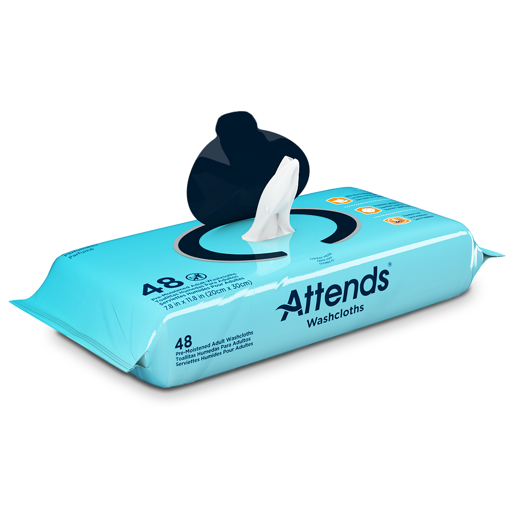 Attends® Pre-moistened Washcloths