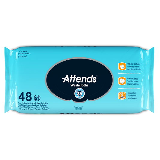 Attends® Pre-moistened Washcloths