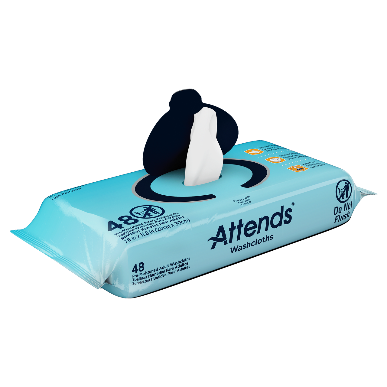 Attends® Pre-moistened Washcloths