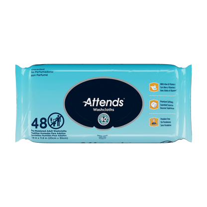 Attends® Pre-moistened Washcloths